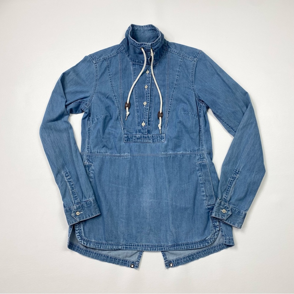 Women’s Eddie Bauer Long Sleeve Denim Pullover Top Size XS